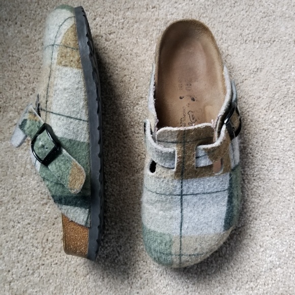 Birkenstock Shoes - Birkenstock plaid wool clogs